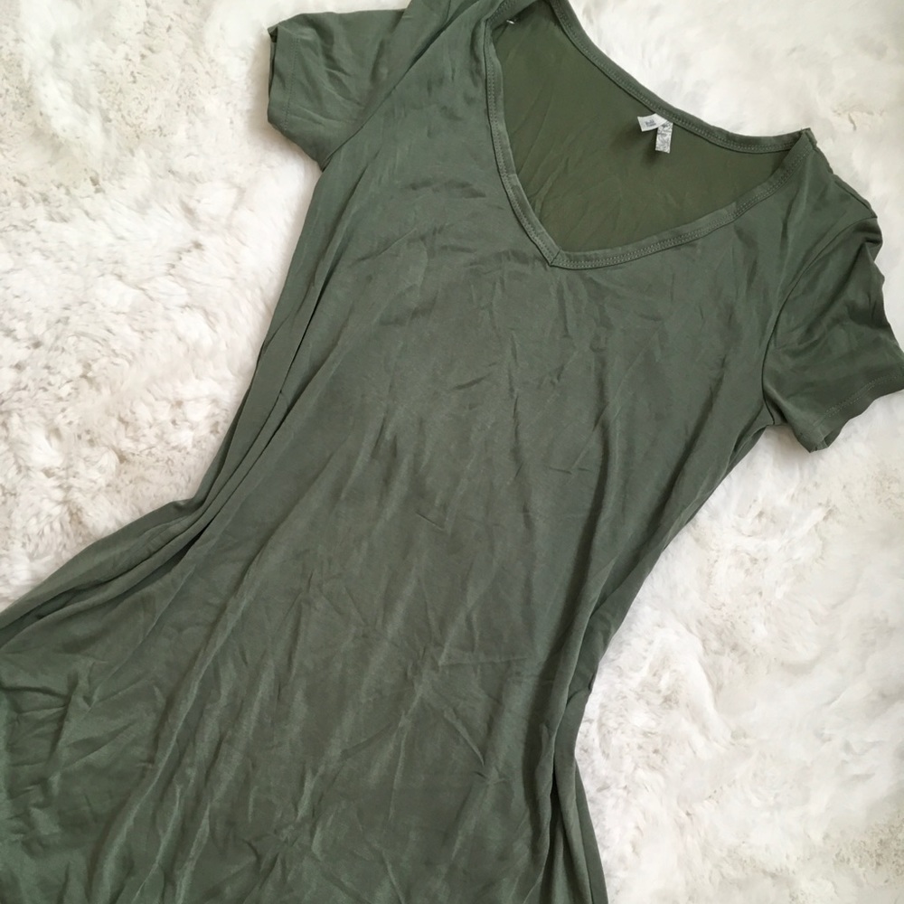 OLIVE GREEN SHIRT DRESS SUPER CUTE